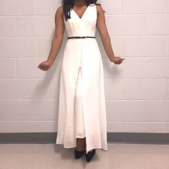 flowy white jumpsuit